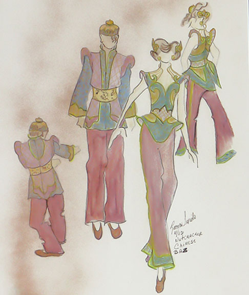 Original costume sketch by Leonor Texidor. Photo by Randy Pacheco.