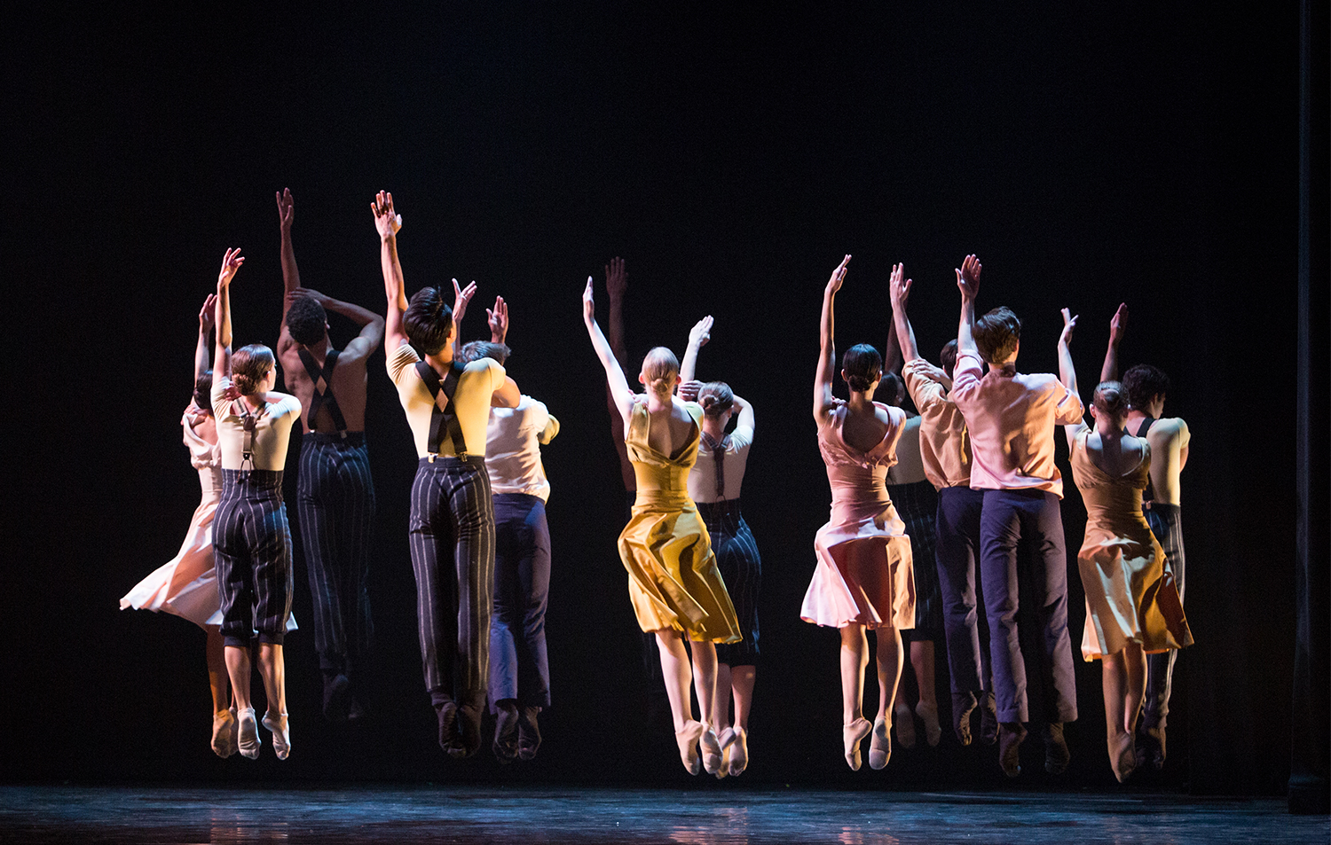 Company dancers in "Rigged Games." Choreography by Nayon Iovino. Photo by Alexander Iziliaev.