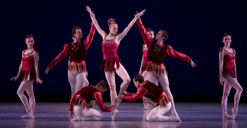Ballet Arizona dancers in "Rubies" from "Jewels."