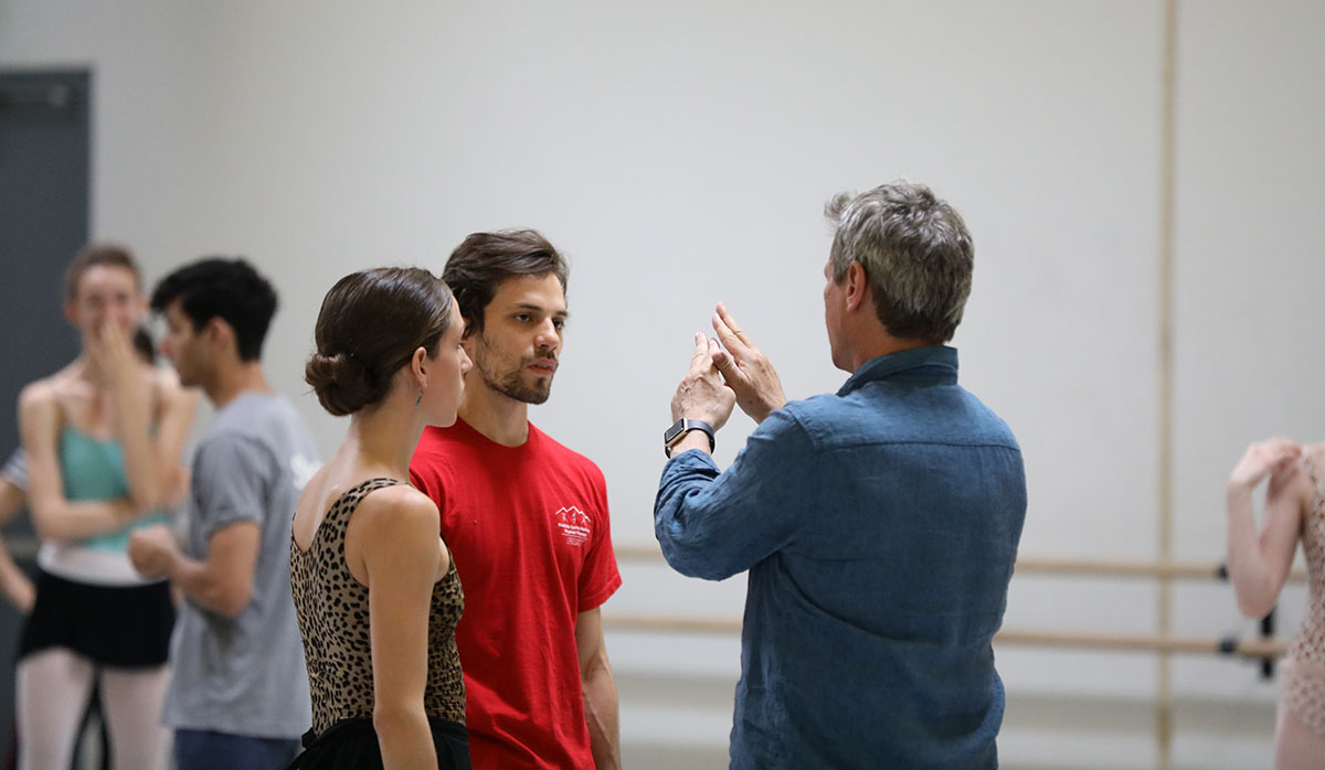 Ib Andersen in rehearsal for “Eroica”with company dancers Jillian Barrell and and Nayon Iovino.