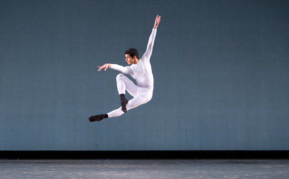 Helio Lima in Justin Peck's "In Creases." Photo by Alexander Iziliaev.