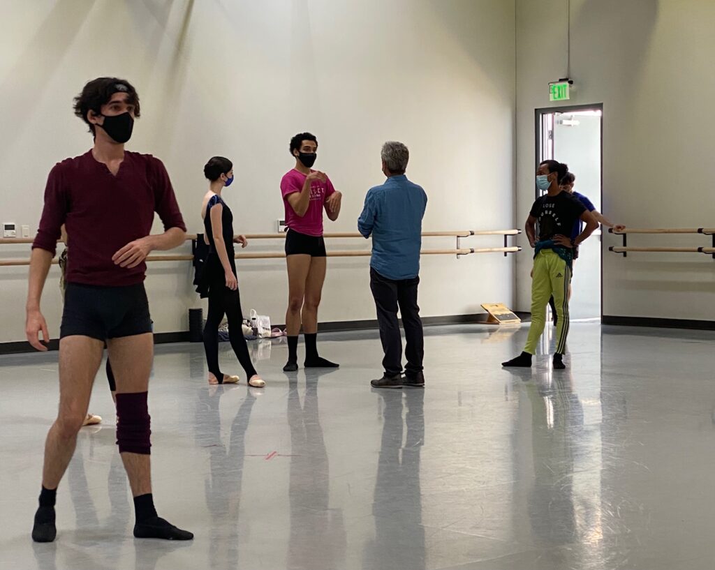 Ballet Arizona dancers and Artistic Director, Ib Andersen, in rehearsal for Boléro.